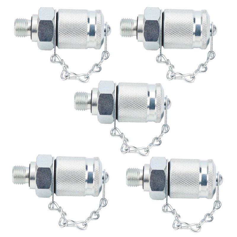 5Pcs Hydraulic Testing Adapter Thread Test Coupling Connectors Pressure Measuring