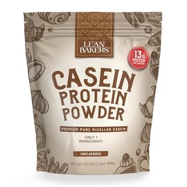 LEANBAKERS, Casein Protein Powder, Pure Micellar Casein, Gluten Free, for Baking high Protein Low Calorie Snacks, no sweeteners, 1.1lb