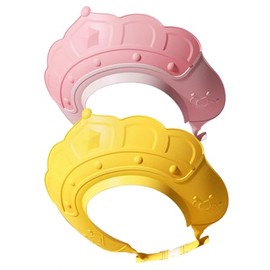Gorro de ducha para niños de 0 a 12 años, ajustable, suave, con forma corona, protector para el lavado del cabello del bebé, visera baño antideslizant