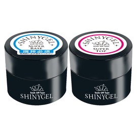 [UV/LED Compatible] SHINYGEL Shiny Gel [Super Base & Super Top] Special Set / 0.2 oz (5 g) Each Nails Gentle on Your Nails, Superb Luster and