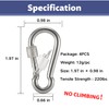 Flag Pole Ring Carabiner Clips with Locking Nut, 4 Pcs
