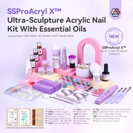 SAVILAND Acrylic Nail Kit with Drill: Professional Nails Kit Acrylic Set with Everything U V Light Gel Polish Nail Glue Tips Nail Art Supplies for DIY Home Salon