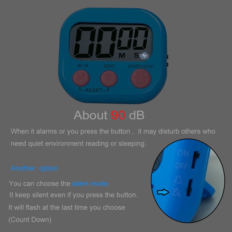 Digital Kitchen Timer, BESTWYA Electronic Timer with Clear LCD Screen