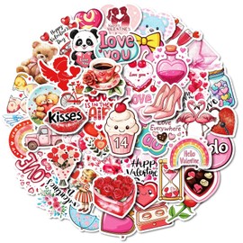 Heart Stickers 300 Pack Laptop Stickers,Valentines Day Colorful Heart Vinyl Waterproof Stickers for Water Bottles Skateboard Scrapbook Bike Computer,Phone,-Graffiti Stickers Pack for Teens Girls Kids