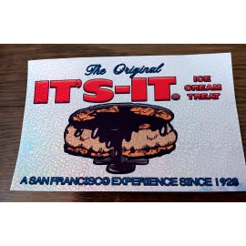 It's-It Ice Cream Sandwich Sticker for Ice Cream Truck, Decal 8"x5"