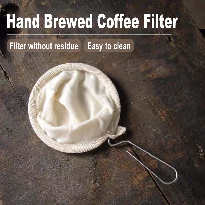 2 Pack Cloth Coffee Filter, Reusable Coffee Sock Filter, Flannel