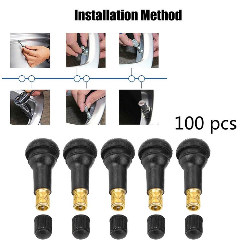 Gorgeri Pack of 100 Car Motorcycle Universal Replacement Snap-in Tyre