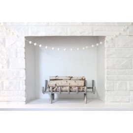 Red & Green Christmas Wool Felt Ball Garland by Sheep Farm Felt (White)