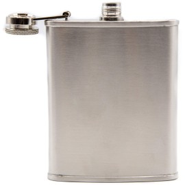8 oz Brushed Steel Pocket Hip Alcohol Liquor Flask - Made from 304 (18/8) Food Grade Stainless Steel