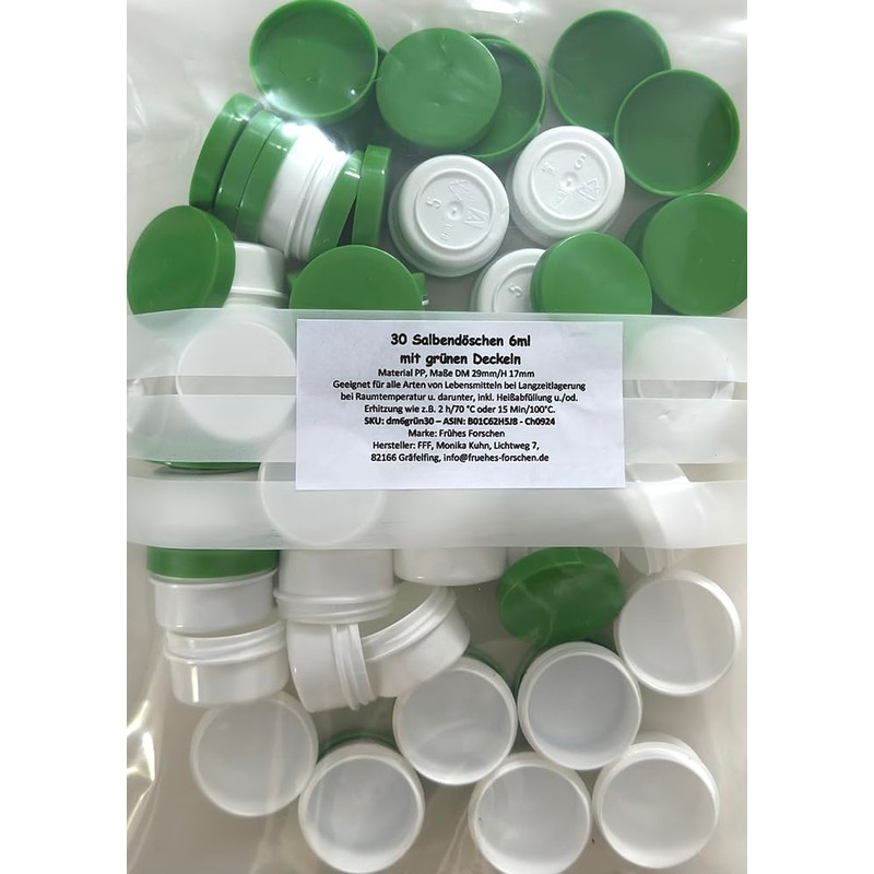 60 Ointment Containers, Cream Jars, Ointment Jars, 6 ml Contents