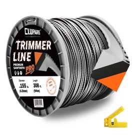 Cluparis 155 Sawtooth Trimmer line Heavy Duty for Push String Trimmer 3-Pound, 0.155" Nylon Weed Eater String .155-inch-by-308-ft Commercial String Trimmer Line in Spool with Line Cutter