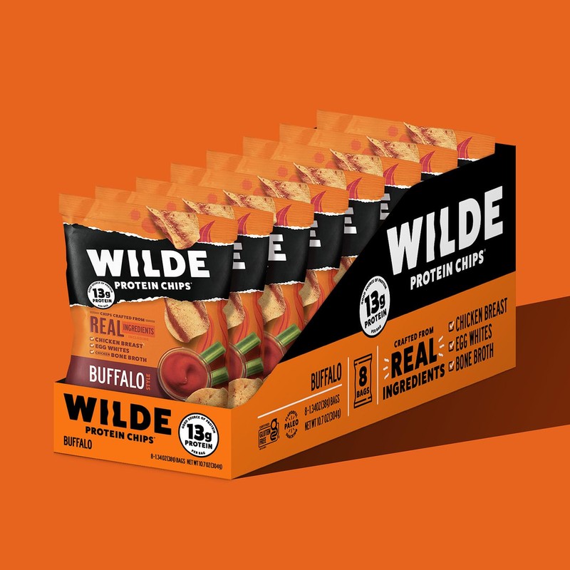 WILDE Buffalo Protein Chips, Thin and Crispy, High Protein, Keto