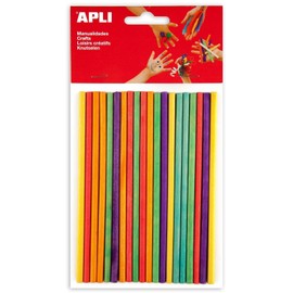 Apli Kids Polystyrene Bag Round Sticks 150 x 5mm Assorted