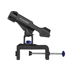 PLUSINNO Fishing Boat Rods Holder with Large Clamp Opening 360 Degree Adjustable Fishing Rod Racks Folding Holder (1 Pack Blue)