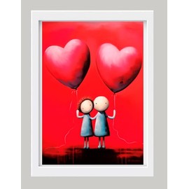 Originalys Love Illustration, Liebe und Freundschaft, Poster Love A4, Liebesplakat, Geschenkidee, Valentinstag, Jahrestag, Weihnachten, etc...(Ohne Rahmen)