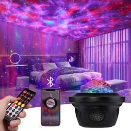 20 Lighting Effects Galaxy Projector, Large Projection Star Projector Music Speaker, Remote Control Galaxy Light, Timer Night Light Projector for Kids Adults, Led Sky Light Projecter for Bedroom Gifts