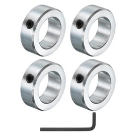 uxcell 4pcs Set Screw Shaft Collars 1-1/8" Bore Zinc Plated Steel Shaft Collars, 1-3/4" OD, 5/8" Width Axle Collar Clamp with Hex Wrench