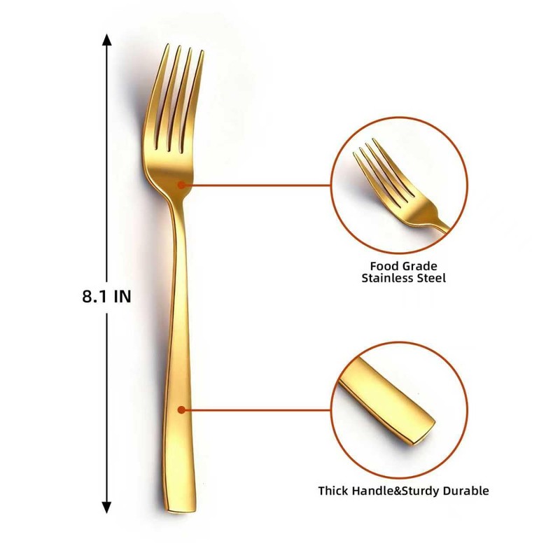 tiokin 6 Piece Dinner Forks Set, Food-Grade Stainless Steel Forks