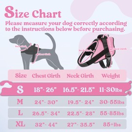 rabbitgoo Dog Harness Small Sized, No Pull No Choke Pet Vest, Easy Wearing with One Buckle, Reflective, Adjustable Pet Harness with Molle for Walking, Training, Pink, S