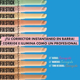 NYX Professional Makeup Pro Fix Stick Corrector en Barra Natural 1.6 g  Acción 3 en 1 corrige, oculta e ilumina. Fórmula vegana con ácido hialurónico 