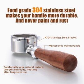 Aoresac 54mm Espresso Portafilter, Bottomless Naked Portafilter Compatible with Breville Barista Express, Pro, Touch, Infuser, Duo-Temp Pro, and 54mm Breville Machines (Style 2)