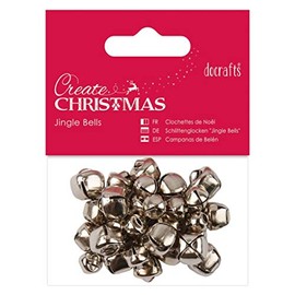Papermania Jingle Bell Embellishments, Silver, One Size