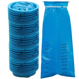HOIRIX 30 Pack Vomit Bags Disposable,Portable Emesis Bags 1000ml Leak Resistant Barf Bags for Travel, Nausea and Car (Blue)