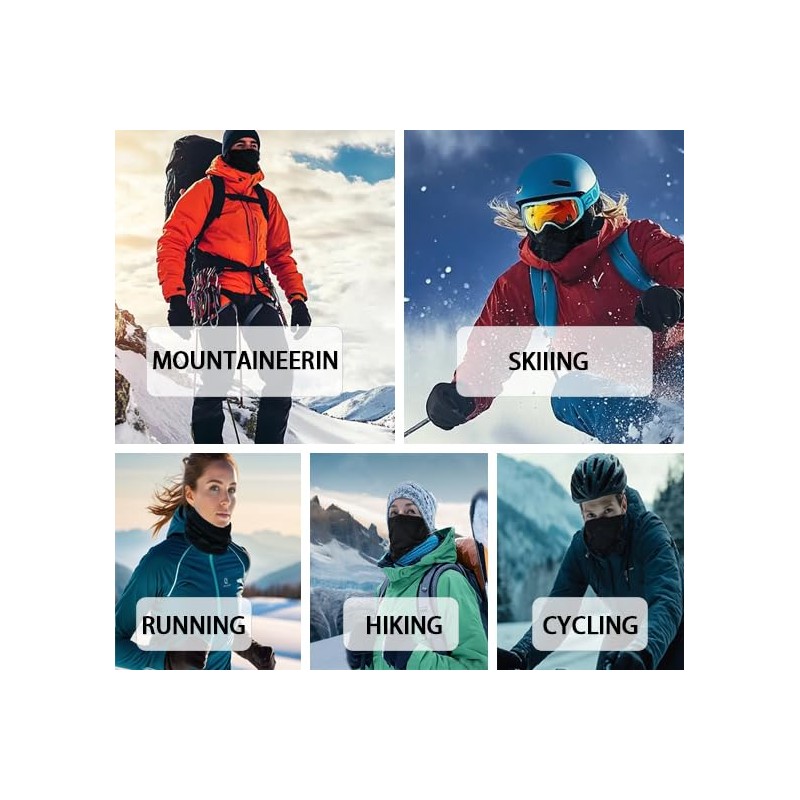 YUDEWAY Neck Gaiters (Black/Pink（2pack)