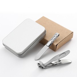 Angled Head Toenail Clippers for Seniors Thick Nails,Large Finger Nail Clippers with Metal Nail File, Toenails Nail Cutter Trimmer for Men Women Seniors (Silver/2P-1)