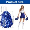 Hooshing 12PCS Pom Poms Cheerleading Blue and Silver Fluffy Metallic