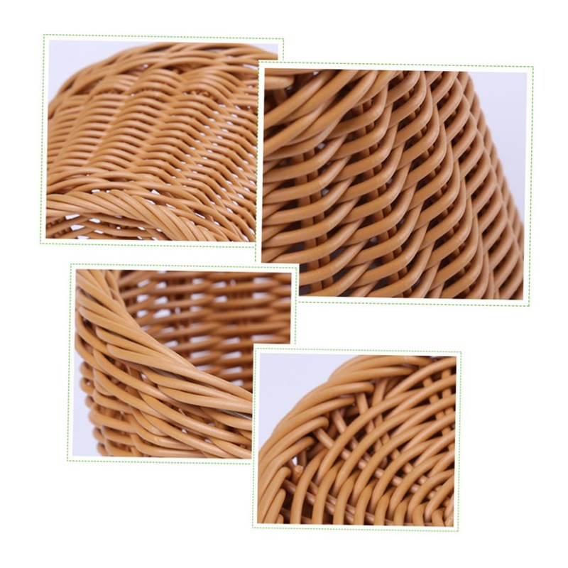 MAGICLULU Simulated Rattan Storage Basket Plastic Vegetable Basket Fruit Container