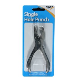 Solid Metal Single Hole Punch Perforator Silver Pliers One 6mm Hole Card/Paper