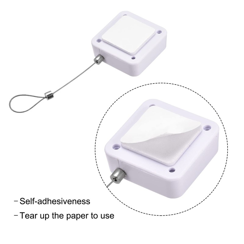 MECCANIXITY Retractable Cable Lock with Self-Adhesive, Remote Control Security Lock