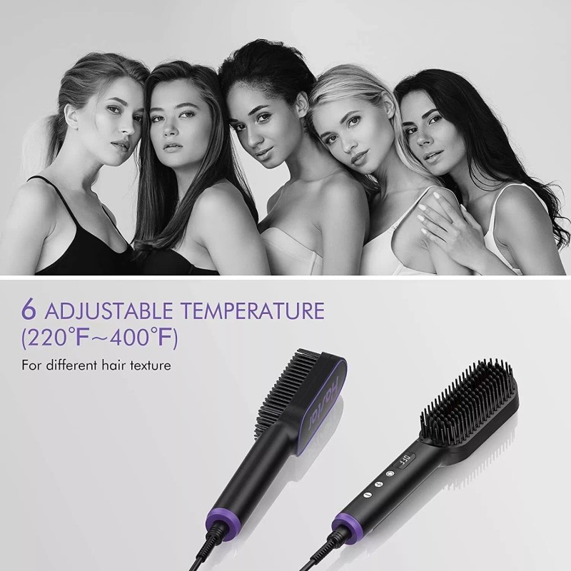Hastar Hair Straightener Brush Hastar Ceramic Negative Ion Straightening Comb