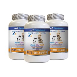 cat Hair and Skin Supplement - Pets Total Health Support - for Dogs and Cats - Healthy Joints Eyes Teeth Hair Skin - cat Dry Flaky Skin - 3 Bottles (180 Tablets)