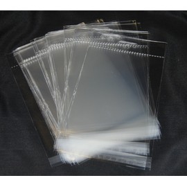 celloexpress EUROSLOT - 8" x 6" - 161mm x 203mm Plus 30mm Header with Euroslot - 40 Micron Cellophane Clear Display Bags Self Seal - Small Cello - Pack of 100