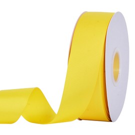 YAMA Yellow Grosgrain Ribbon, 1 1/2 Inch 50 Yards, Great for Crafts Bows Flower Bouquet Wedding Home Decor Gift Wrapping