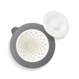 Full Circle Sinksational Sink Strainer with Stopper, Plastic, Grey, Sink Strainer with
