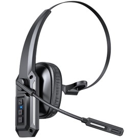 Xuuly Audifonos Bluetooth 5.3, A18 Inalambricos Portátil Diadema Microfonos Cancelación de Ruido AI para Conferencia/PC/Conductores de Camiones Total 60 Horas