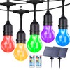 IPStank 96FT Solar Outdoor String Lights with Remote, 30 Shatterproof