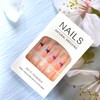 CJDLTS Colorful Bow Press on Nails Long Ballet Shaped Full