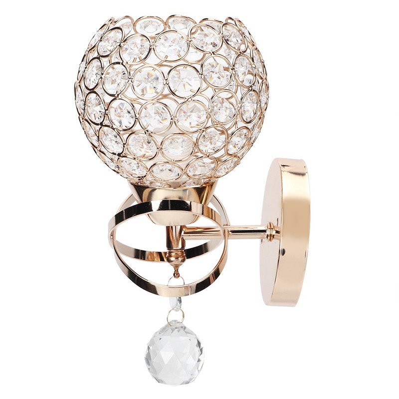 Round Wall Lamp Crystal Lamp E14 Lamp Holder for Home