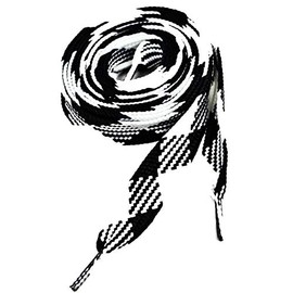 Shoe Laces Flat Thick - 50 Inches Long - Argyle Black White Shoelaces