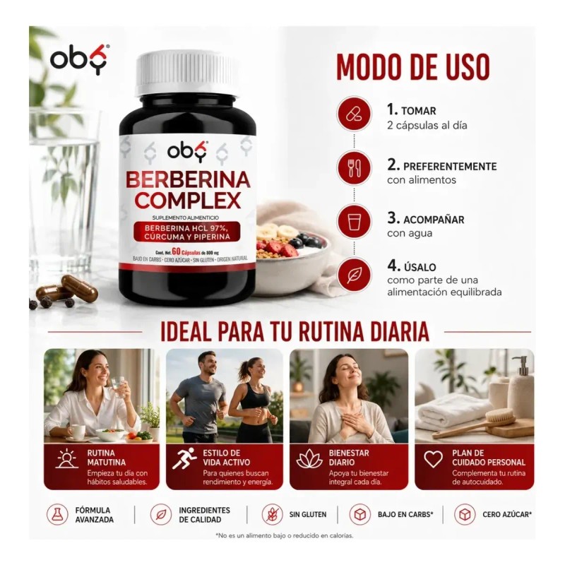 Complejo Berberina Cúrcuma Piperina Caps