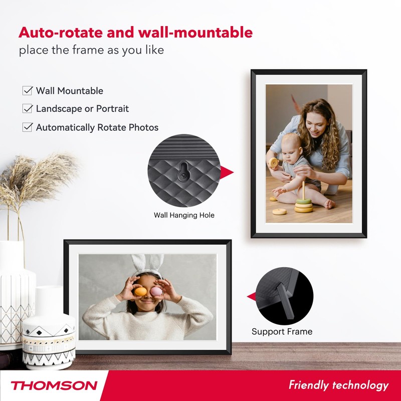 THOMSON 10.1 Inches Digital WiFi Picture Frame, Digital Photo Frame