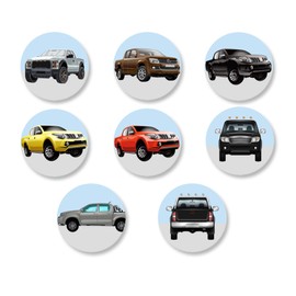 Heavy Trucks Semi Truck Labels Stickers Transportation Theme Decor for Birthday Party Decorations Favors Supplies Photo Booth Props 240 PCS