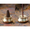 Acxico 3Pcs Mini Dual-Purpose Copper Incense Cone Stick Burner Plate
