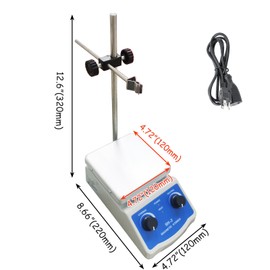 INTSUPERMAI Magnetic Stirrer 110V 180W Hot Plate SH-2 Hotplate Magnetic Stirrer 100-1600 RPM Max 300℃ Stir Plate 4.72×4.72 in 1000ml Stirring Capacity