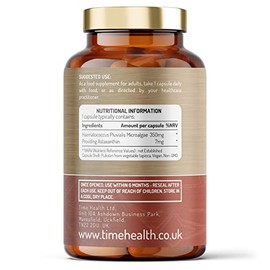 Time Health Astaxanthin - 7mg Optimal Dose - 120 Capsules - Super Antioxidant - Haematococcus Pluvialis - 100% Pure Natural Bioavailable 4 Month Supply - UK Manufactured - Zero Additives