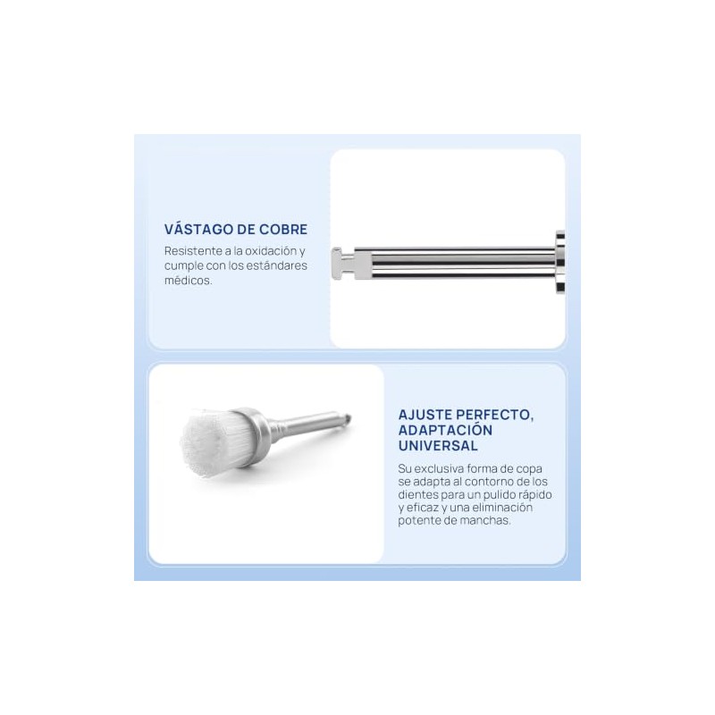 100pz Cepillos Profilaxis Dental Tipo Copa Cerdas Nylon Suave Transparente